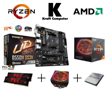 PC Bundle AufrüstKit AMD Ryzen 7 3700X (8x4,4GHz) + Gigabyte B550M DS3H