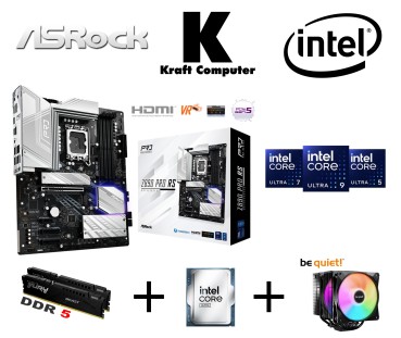 PC Bundle Intel Core Ultra 7 265KF (20x 3,9 bis 5,5GHz) + ASRock Z890 Pro RS