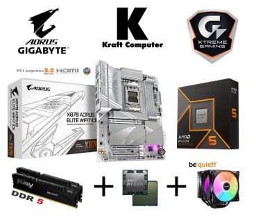 PC Bundle Ryzen 5 9600X (6x5,4GHz) + GigaByte X870 Aorus Elite WIFI7 ICE