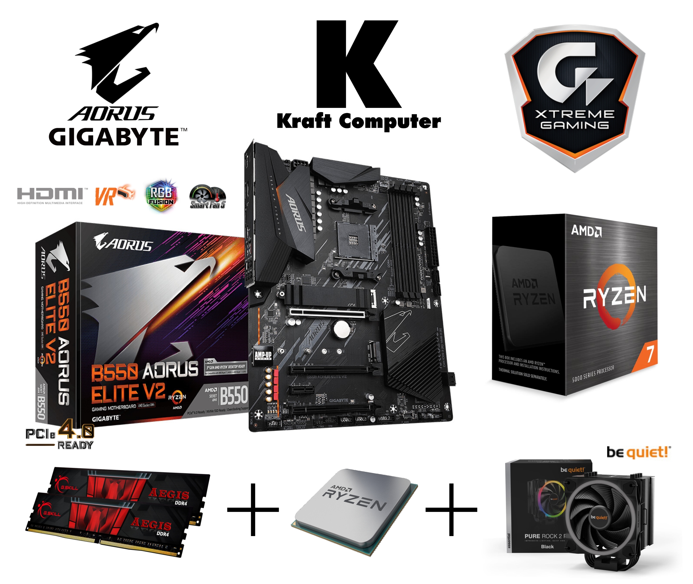 Kraft Computer Schmiede - PC Bundle AufrüstKit AMD Ryzen 7 5800X 