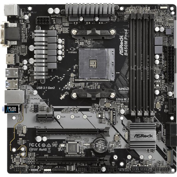ASRock B450M Pro4, Sockel AM4 ASRock B450M Pro4, Sockel AM4