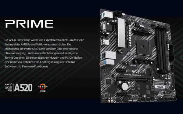 ASUS PRIME A520M-A II/CSM, Sockel AM4