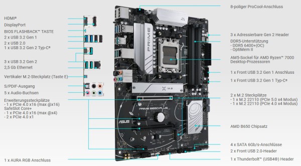 ASUS PRIME B650 PLUS, Sockel AM5 ASUS PRIME B650 PLUS, Sockel AM5