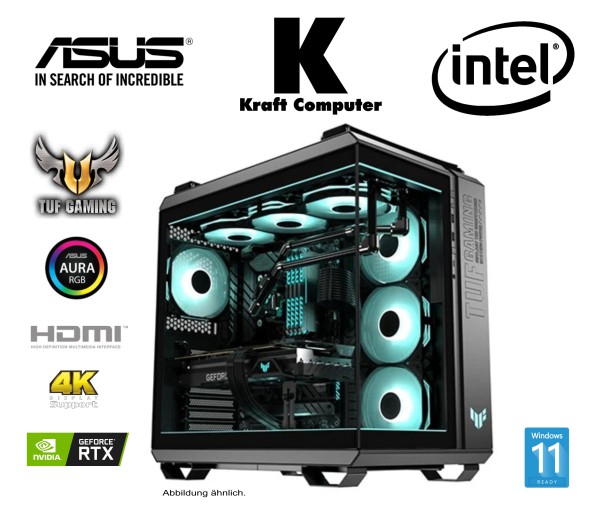ASUS TUF Gamer PC Intel Core Ultra 7 265KF (20x 3,9 bis 5,5GHz), DDR5, 1000GB M.2, RTX Grafik