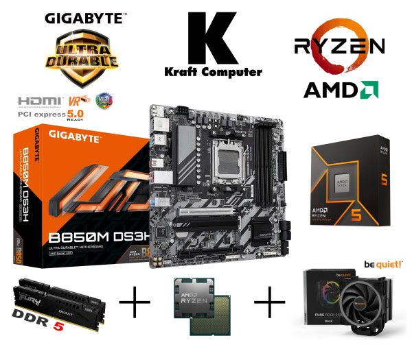 Kraft Computer Schmiede - PC Bundle Ryzen 5 9600X + GigaByte B850M DS3H