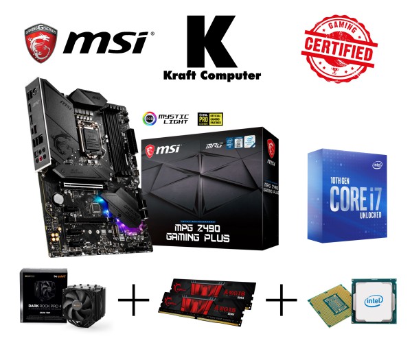 PC Bundle Intel i7 10700K (8x3,8GHz) + MSI Z490 Gaming Plus + CPU-Kühler PC Bundle Intel i7 10700K (8x3,8GHz) + MSI Z490 Gaming Plus + CPU-Kühler