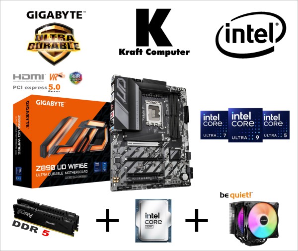 PC Bundle Intel Core Ultra 7 265KF (20x 3,9 bis 5,5GHz) + GIGABYTE Z890 UD WIFI6E