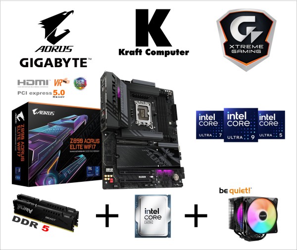 PC Bundle Intel Core Ultra 7 265KF (20x 3,9 bis 5,5GHz) + GIGABYTE Z890 AORUS ELITE WIFI7