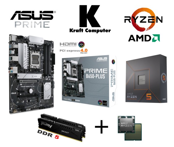 PC Bundle Ryzen 5 7600X (6x4,7GHz) + ASUS PRIME B650-PLUS PC Bundle Ryzen 5 7600X (6x4,7GHz) + ASUS PRIME B650-PLUS