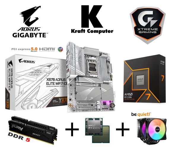 PC Bundle Ryzen 7 9700X (8x5,5GHz) + GigaByte X870 Aorus Elite WIFI7 ICE