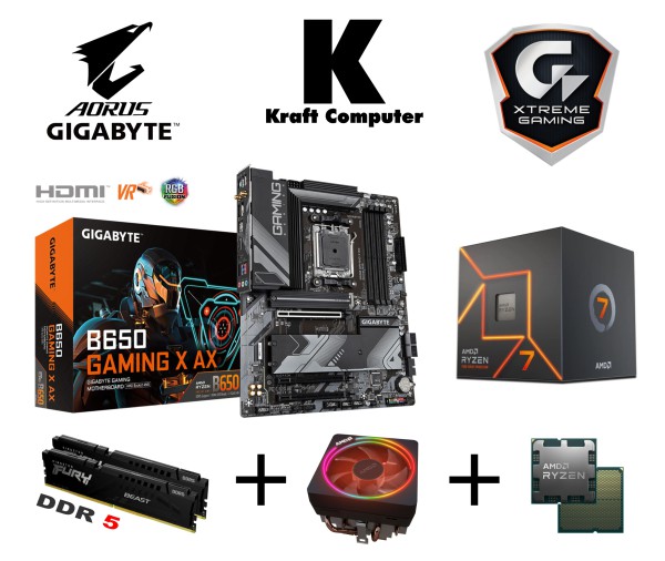 PC Bundle Ryzen 7 7700 (8x5,3GHz) + GIGABYTE B650 GAMING X AX